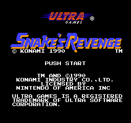Snake's Revenge (USA) Title Screen
